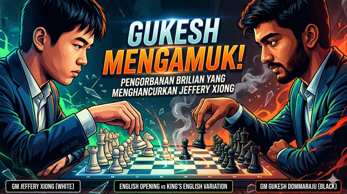 Gukesh Mengamuk! Pengorbanan Brilian yang Menghancurkan Pertahanan Jeffery Xiong