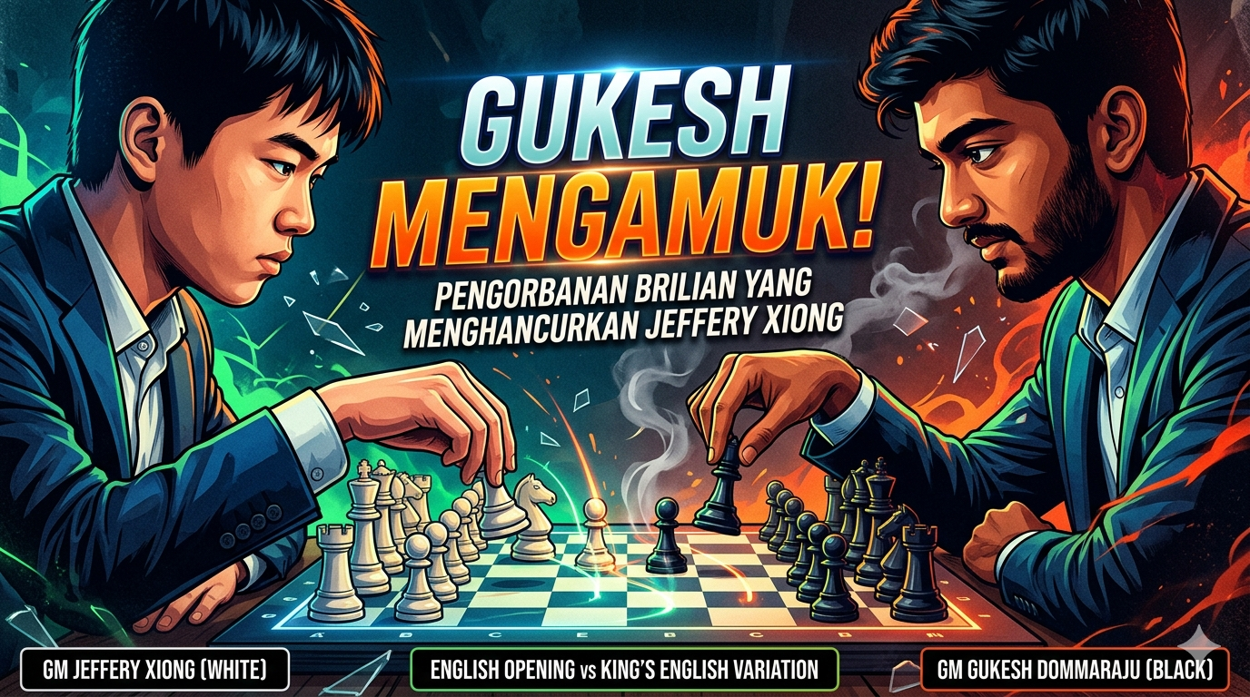 Gukesh Mengamuk! Pengorbanan Brilian yang Menghancurkan Pertahanan Jeffery Xiong