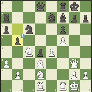 great move dalam game catur dimana pion mengancam kuda lawan yang tidak punya jalan keluar