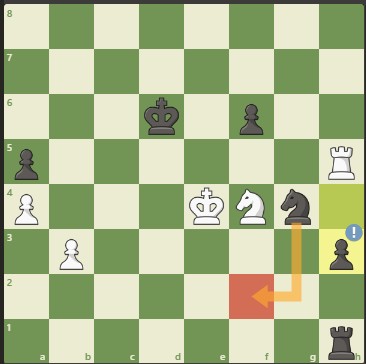endgame taktik kuda hitam yang membuat pion hitam berhasil promosi